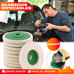 🔥 Pule como un Profesional 🔥 Discos Pulidores de Lana - Logra acabados suaves y profesionales sin cambiar de herramienta.