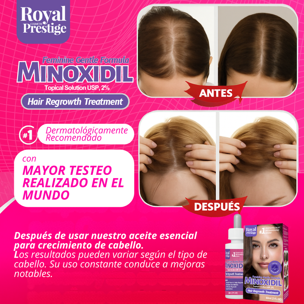 ReviGrow™ - Aceite Esencial con Minoxidil al 2% para Hombres y Mujeres